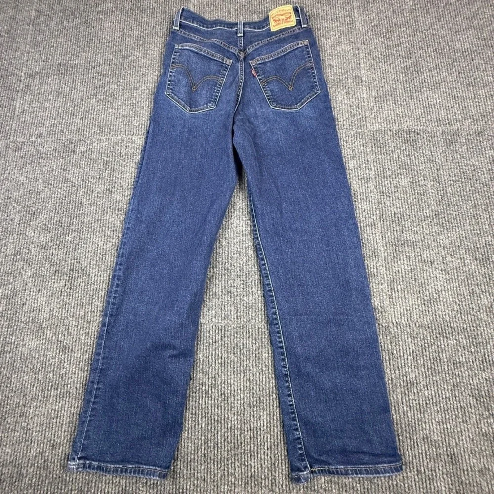 Levis Ribcage Straight Jeans Womens 29 Dark Wash High Rise Button Fly 79078-0046